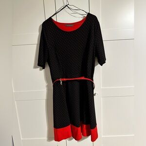 Black with red polka dots dress